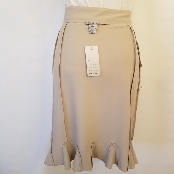 ✅#908STONE NWT mac & jac mermaid beige stretch skirt, sz. 4. - Picture 16 of 16
